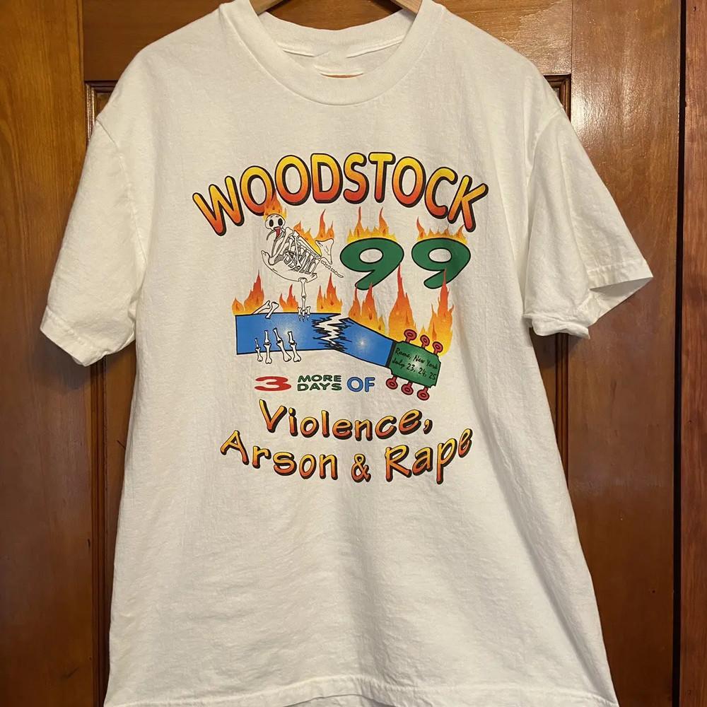 Vintage Woodstock '99 Festival White Shirt Unisex Concert S to 5XL DO495 Unisex T-Shirt