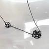 Black Camellia Necklace Luxurious Exquisite Fashionable Neck Chain New Minimalist Hollowed Out Women's Accessories Jewelry Gift