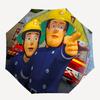 Fireman Fire trucks Themed Travel Umbrella-8 Ribs Automatic Opening and Closing, Portable Folding Design, Compact and Stylish Umbrella Suita