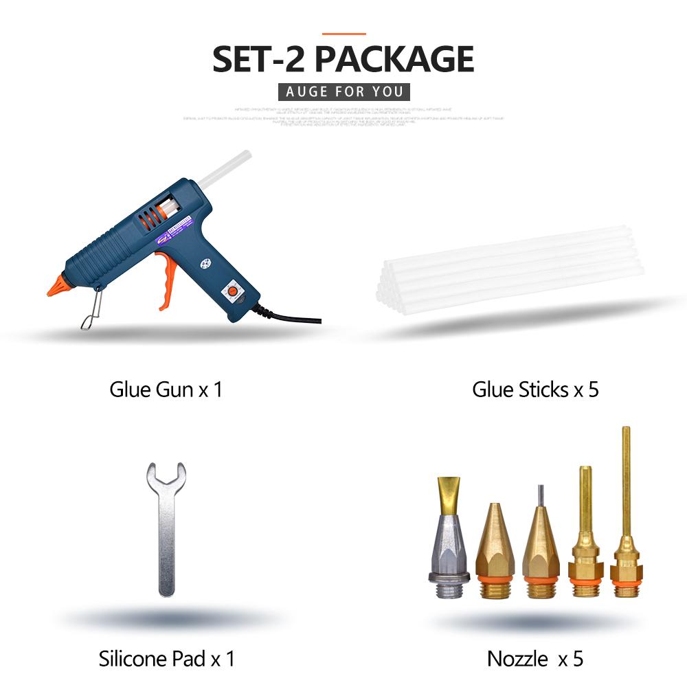 Пистолет для горячего клея, 150 Вт, одинарный, регулировка температуры для ремонта поделок, самостоятельное использование, клеевые стержни 11 мм, сопло из чистой меди, дополнительные пакеты