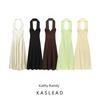 Kaslead New Women Clothes Western Style Thin Scarf with Silk Satin Texture Dress 8033331 727