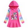 Kids Girls Kpop Rumi Zoey Mira Hunters Print Rainbow Hooded Dress
