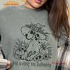 Great Dane Just Waiting for Halloween T Shirt Fall Lover Cute Dog In Witch HaT Mama Mom Vintage Washed Comfortable Slightly