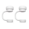 2Pcs Solid Color Straw Cover Food Grade BPA Free Silicone Reusable Dust-proof No Spill 10MM Tumbler Straw Tip Plug Topper Protector Cup Accessories