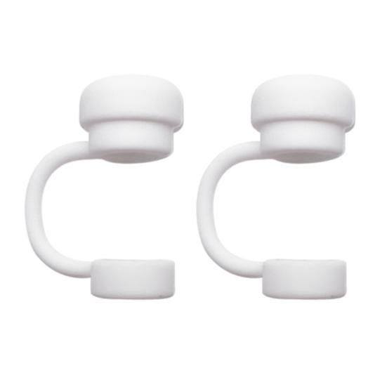 2шт сплошной цвет соломенный чехол многоразовый силиконовый без BPA пищевой пыленепроницаемый без пролития