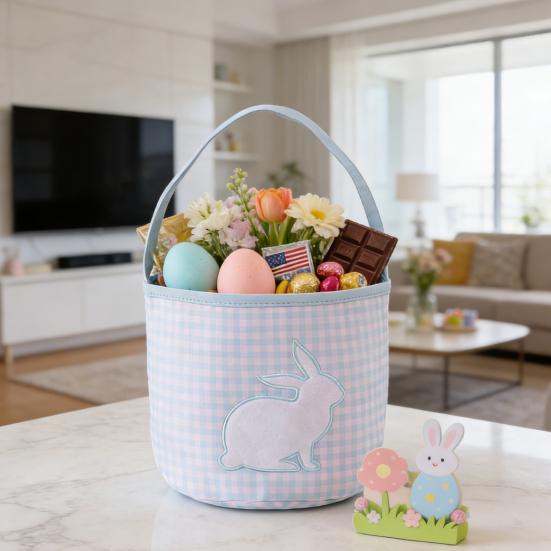 Easter Tote Bag Decorative Bunny Basket Spring Holiday Bag Egg Collecting Festive Party Indoor Outdoor Decoration