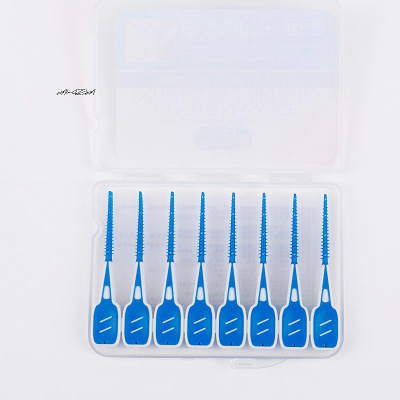 16Pcs Interdental Silicone Brushes Dental Toothpicks Brush Between Teeth Silicone Toothpicks With Thread Oral Cleaning Tool