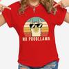 Funny Llama Graphic Printed T-shirt Fashion Creative Design T Shirt Female Casual Crew Neck Loose Y2k Short Sleeves Tops