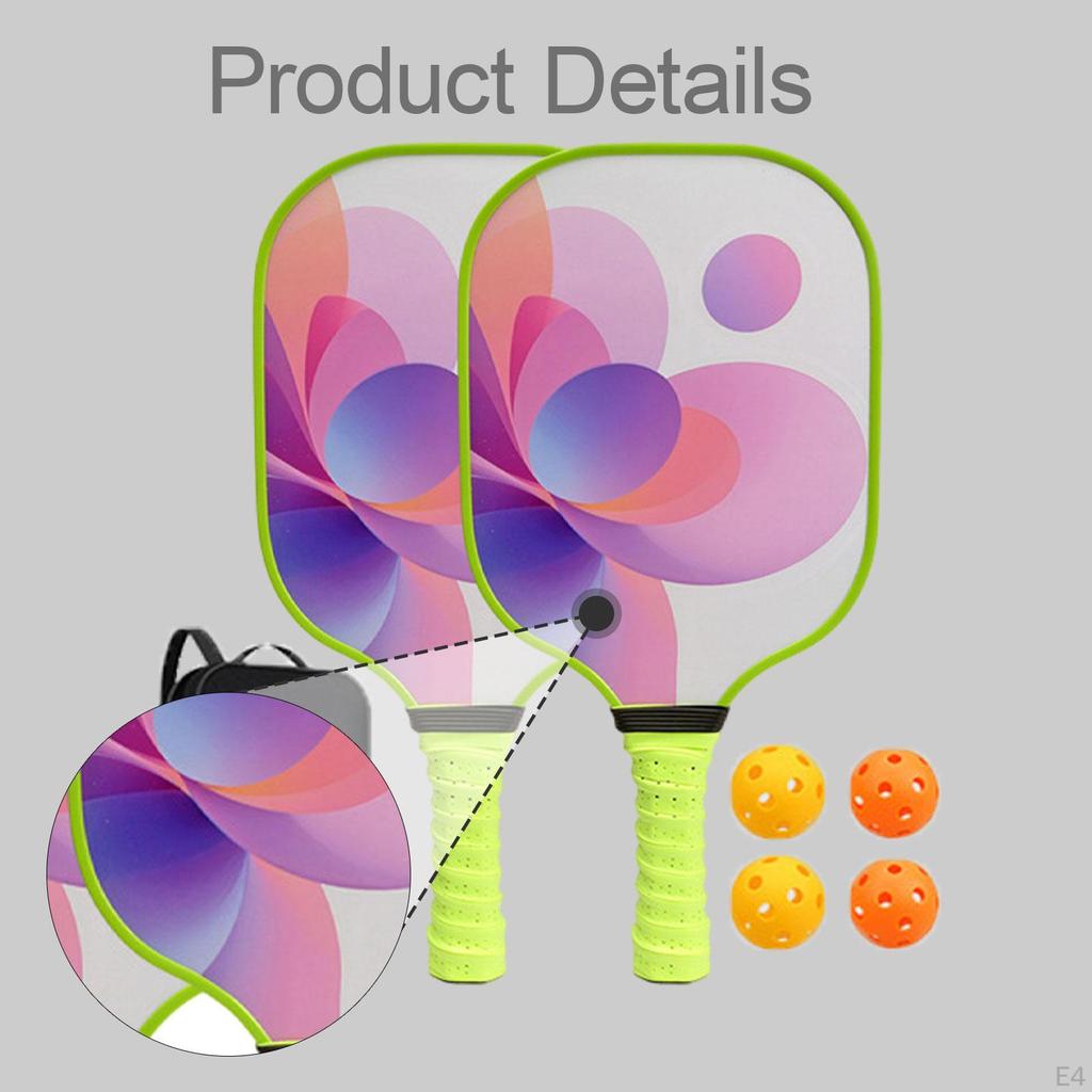 2 шт. ракетки для пиклбола для детей, взрослых, продвинутых начинающих, фиолетовые