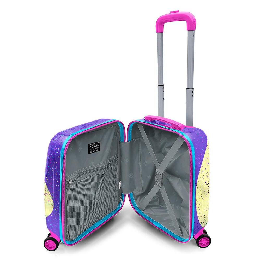 coral high Детский детский чемодан с фиолетовым и розовым рисунком для девочек в стиле аниме 16705