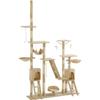 VidaXL Cat Tree with Sisal Scratching Posts 230-250 Cm Beige