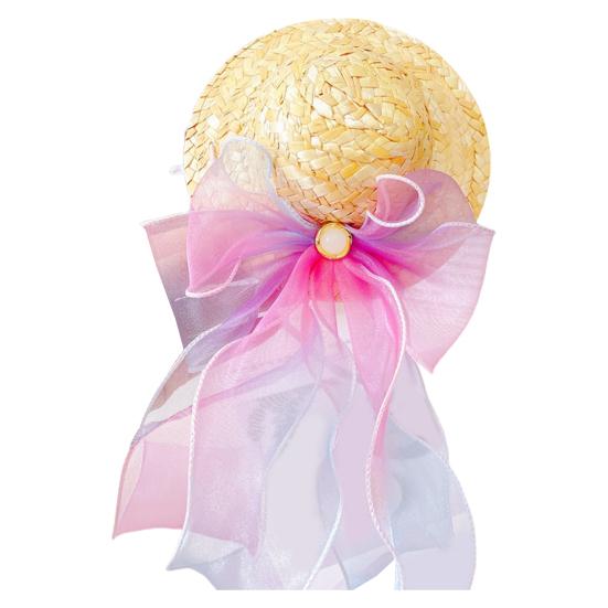 Кошачья шляпа с искусственным жемчугом, красочная лента, не вызывает аллергии, безопасна для кожи, износостойкая