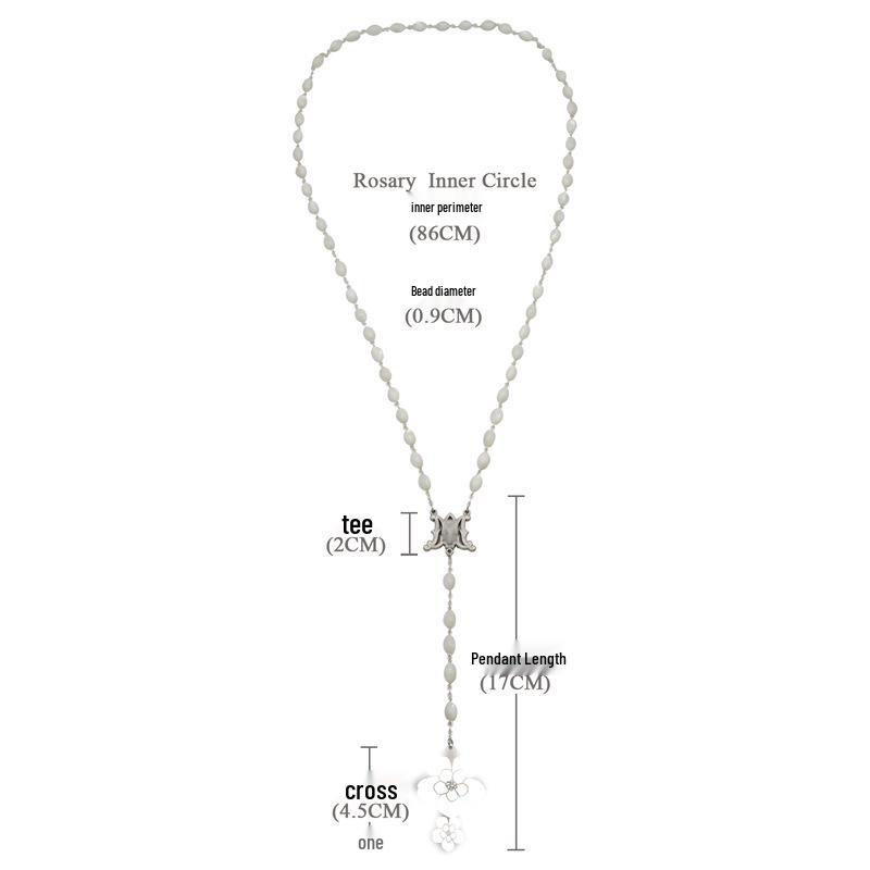 Mother-of-Pearl Rose Rosary with Italian Crucifix