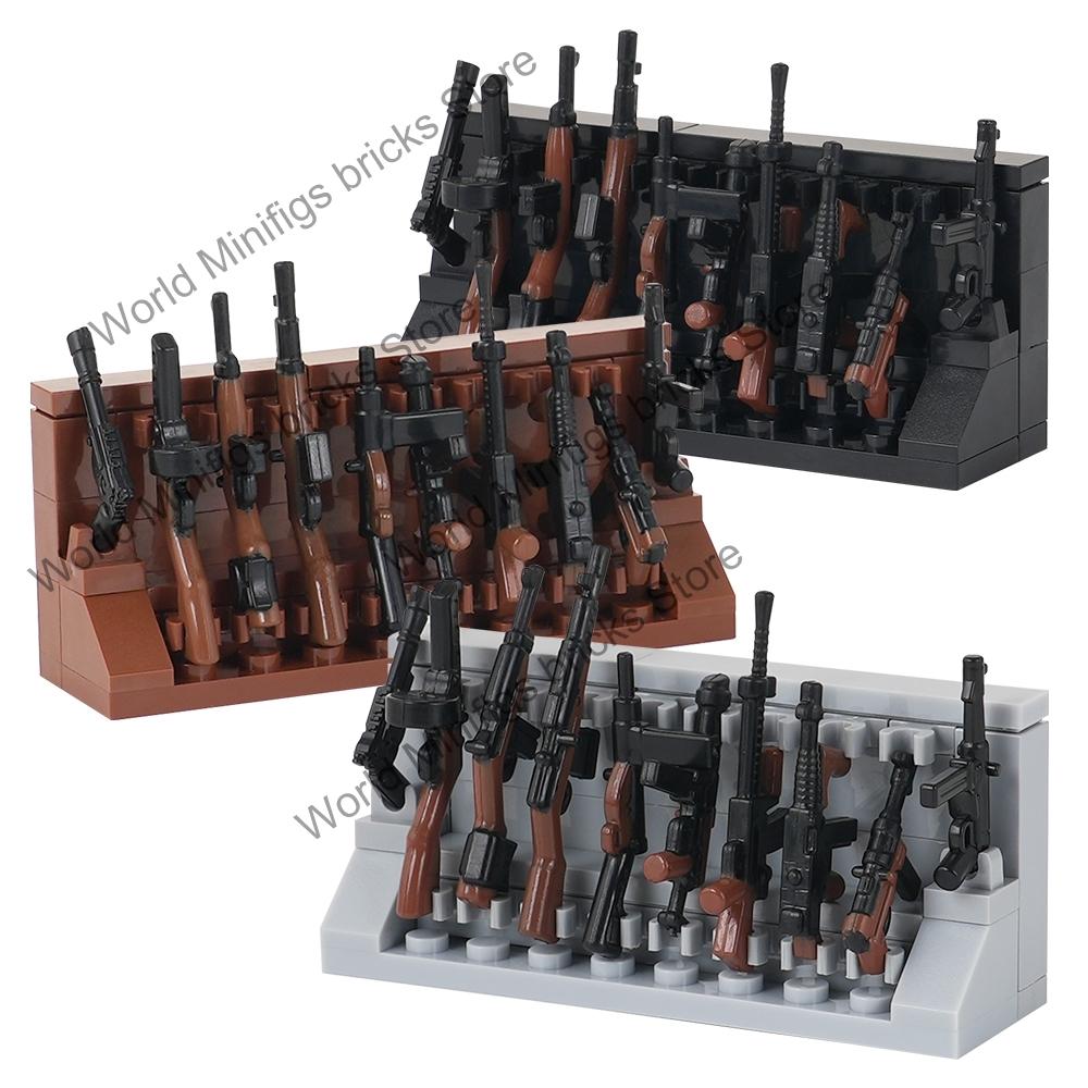 MOC WW2 Оружие Кирпичи Мотоцикл Гаубица Стойка для Оружия Военный Craft Совместимая Фигурка Строительные Блоки Игрушки Для Детей Взрослый Подарок