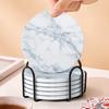 6 Pcs Absorbent Coasters Ceramic Drink Coasters with Holder 4 Inch Round Coasters for Drinks Cup Coaster for Home Decor Protect Furniture from