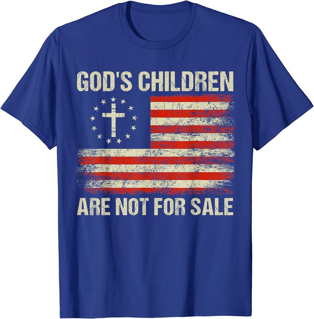 God's Children Are Not For Sale USA Flag Cross Gift Unisex T-Shirt
