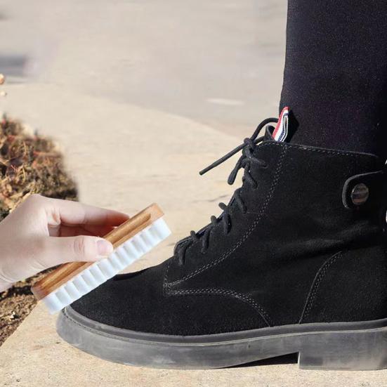 1/2/3/5Pcs Suede Shoe Brush Eraser Set Natural Wood Handle Soft Crepe Cleaning Eraser Shoe Scrubbing Brush Multifunctional Cleaner