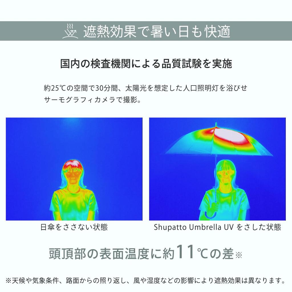 Зонт Marna Shupatto UV, складывающийся длинный и с защитой от УФ-лучей, подходит для солнца и дождя S509W (Просто ткань) - Солнцезащитный зонт, Зонт, Женский Мужской, 50+