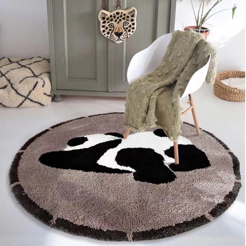 Plush Round Carpet Children's Room Cute Cartoon Bedroom Bed Edge Carpet Reading Area Floor Mat