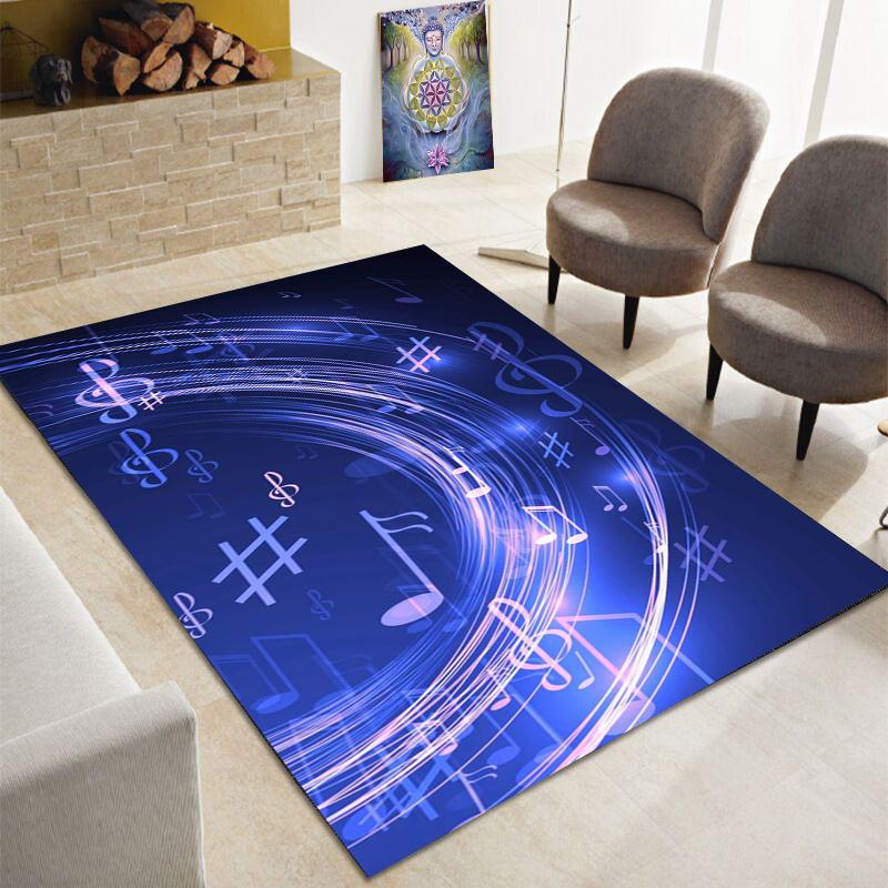3D Creative Music Note Large Carpet, Living Room, Bedroom Sofa Carpet, Kitchen, Bathroom Door Mat, Non Slip Floor Mat Gift
