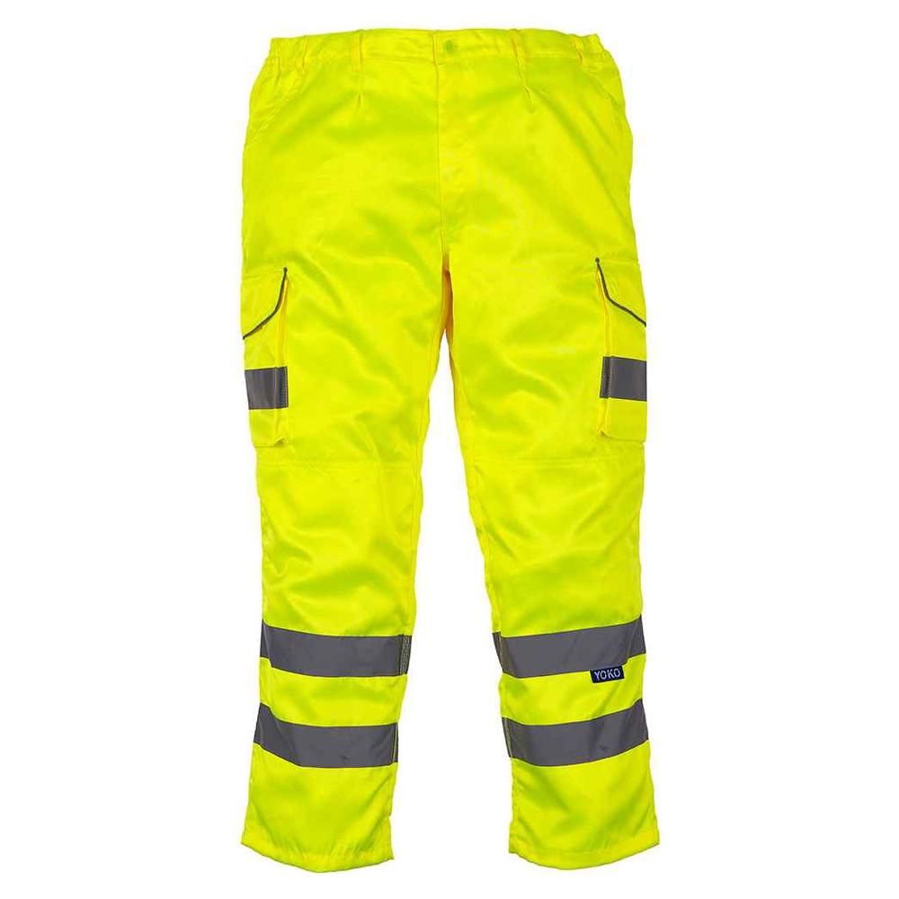 Yoko Mens 3M Scotchlite High-Vis Knee Pad Pockets Cargo Trousers