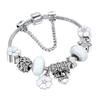2026 Hot Sale Fashion Jewelry Diy Flower Charm Bracelet Silver Plated Crystal Rhinestone Butterfly Love Pendant Men's Trendy