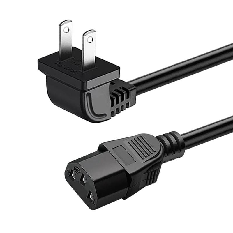 US Standard 90-Degree Elbow to C13 Power Cord, 0.75 Sq mm, Available in 1.5m/3m Lengths