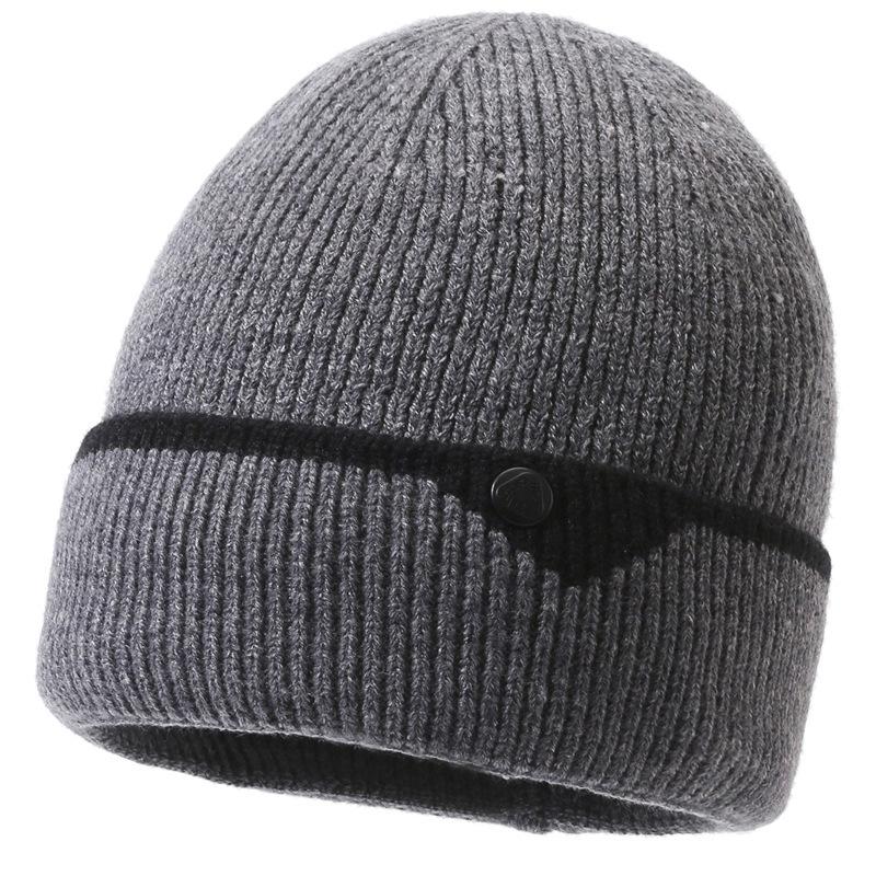 Мужская осенне-зимняя ветрозащитная и морозостойкая шапка для езды на велосипеде, бархатная и утолщенная теплая шерстяная шапка, модная вязаная шапка-пуловер для защиты ушей