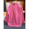 Pure Cotton Bandage Dress Rose Pink Shirt for Women Inner Wear Base Loose All-Matching Slimming Long Sleeve Shirt Coat Trendy