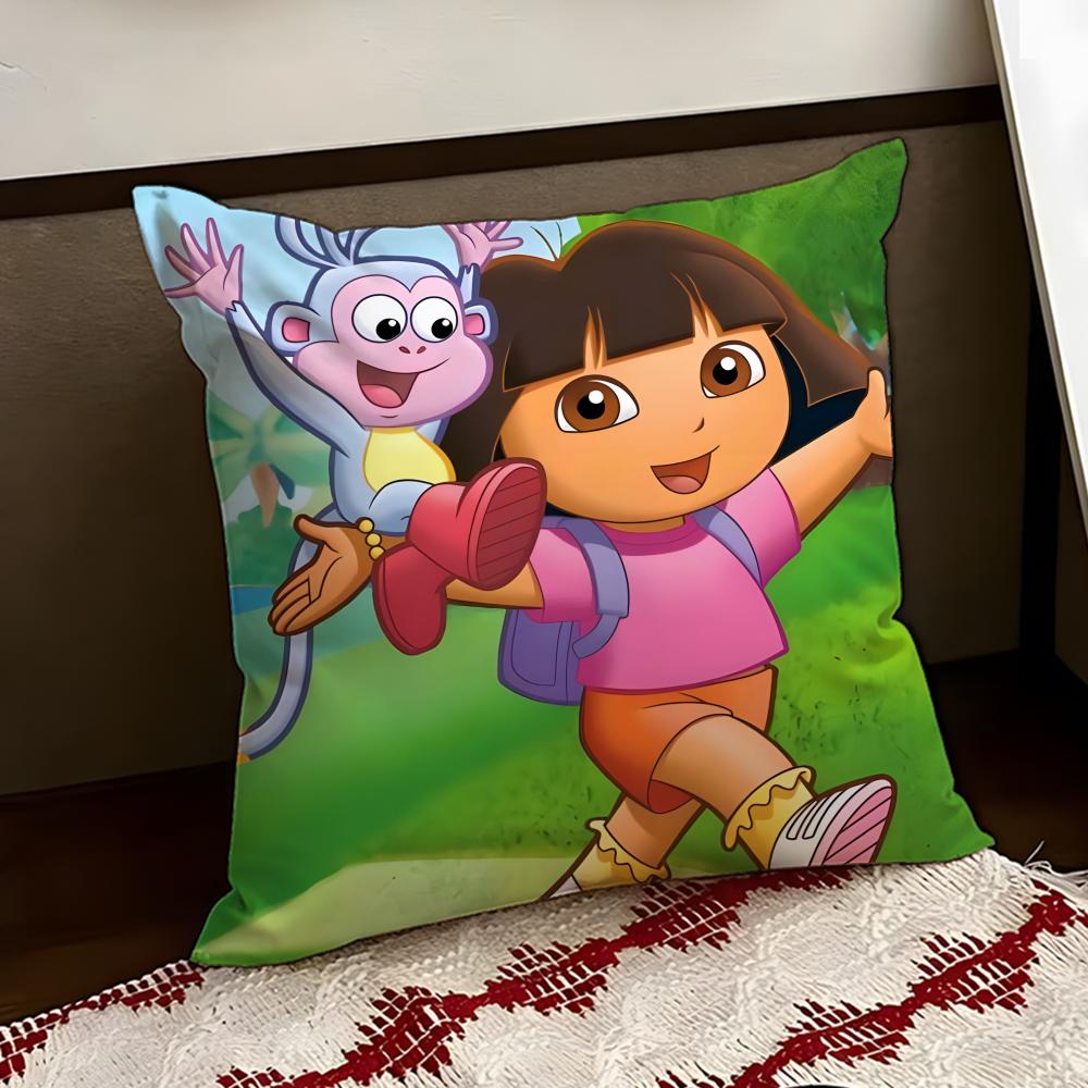 Anime cute DDora the EExplorer Cushion Cover Reversible Soft Durable Pillow Cover Home Car MultiScene Use for Daily Comfort