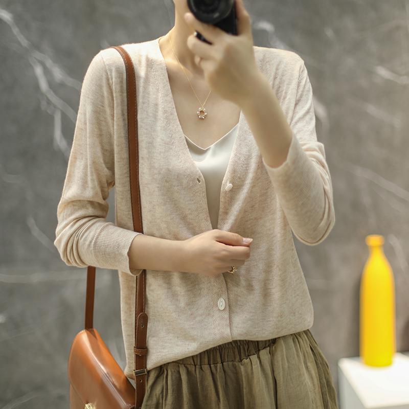 Женский шерстяной свитер Qinghe кашемир 50% шелк 50% шерсть осенне-зимний шерстяной кардиган мягкий и теплый