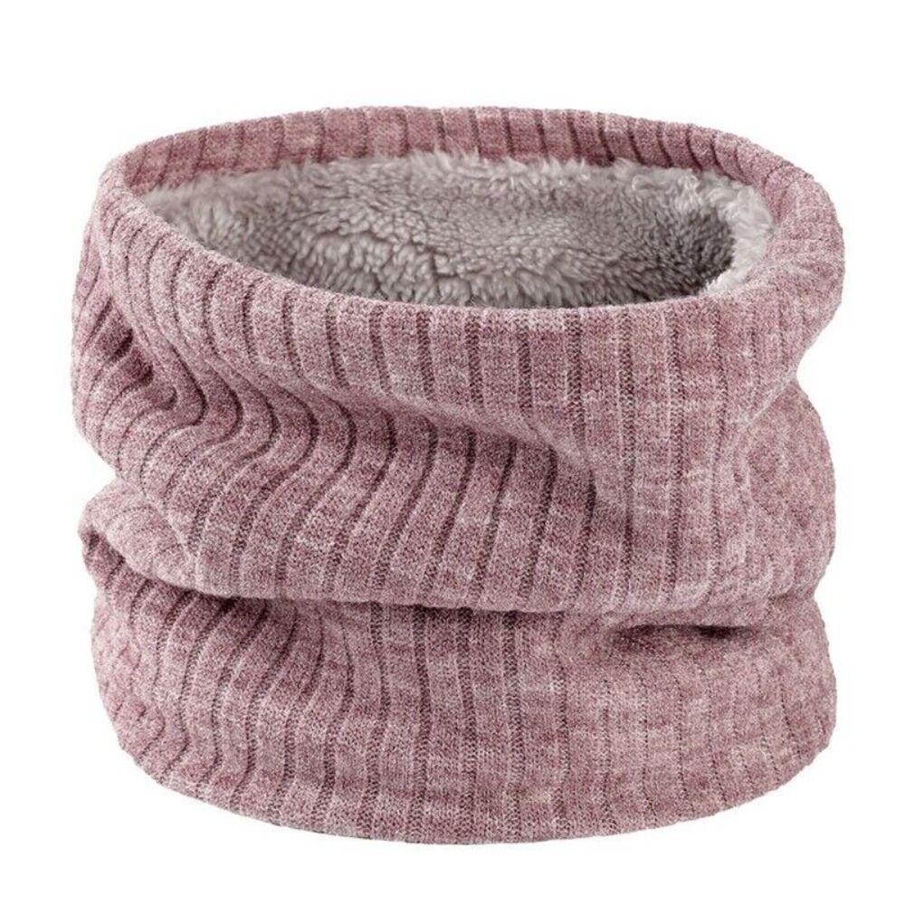 Windproof Knitted Neck Warmer Winter Neck Gaiter Fleece Lined Scarf Circle Loop Scarves