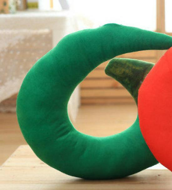 Cartoon Fruit & Pepper U-Shaped Neck Pillow: Big Shrimp Toy Travel Pillow for Naps
