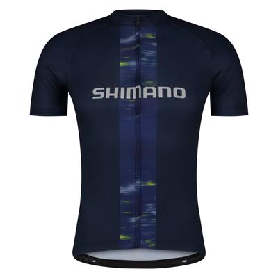 SHIMANO Велоджерси с логотипом, Джерси с коротким рукавом, Синий темно-синий, M Рекомендуемый (Европейский размер) рост 172-178см