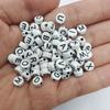 100Pcs Letter Jewelry Accessories Mixed Color Flat Bead Acrylic Loose Beads Square Bead New High-quality