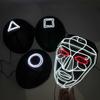 Led Light Up Mask Korean Cosplay Disguise Mask Square Circle Triangle Glowing Mask For Halloween Party Film Theme Neon Mask