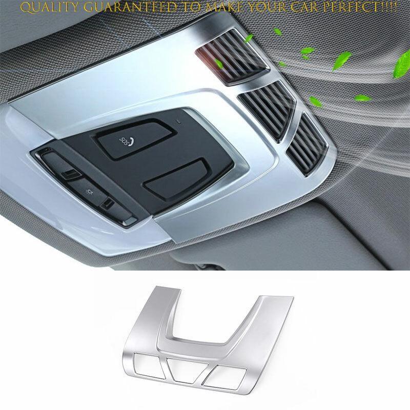 Fit For BMW X1 F48 2016-2022 ABS Silver Front Reading Light Lamp Frame Trim 1PCS