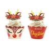 24set with Cupcake Antlers Topper Christmas Elk Cupcake Wrapper Cupcake Decorating Tool  Baby Shower