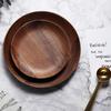 Premium Black Walnut Wooden Plate Tableware Dishes Round Cake Tray Dessert Serving Plate Kitchen Utensils