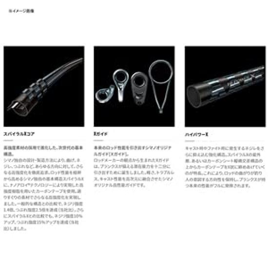 SHIMANO Спиннинговое удилище для басса 21 Poison Glorious Спецификация направляющих колец Torzite 267L+