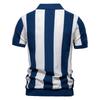 Summer New Lapel Short-Sleeved Woolen Polo Shirt Foreign Trade Men'S Striped Polo Men'S Short-Sleeved Top