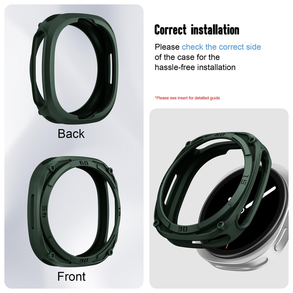 PC scale+case For Samsung galaxy watch 8 44mm 40mm Accessories Hollow Protective Bumper shell For Samsung galaxy watch 8 cover