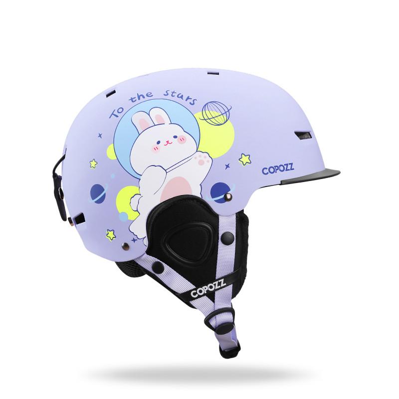 COPOZZ  Kids Cartoons Ski Helmet  Integrally-molded Safety Outdoor Skiing Cycling Protection Helmet Skiing Equipment