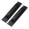 2Pieces Black Sliding Door Handle for Modern Cabinets Bathroom Closet Sturdy Aluminum Alloy Hardware 7.9Inch Length