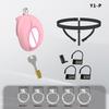 Male Chastity Cage Realistic Vagina Device with Belt 4 Sizes Rings Soft Chastity Lock Cock Cage Sissy Adult Sex Toys for Men Gay
