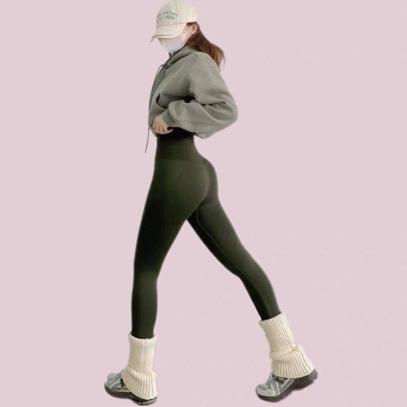 Pants European and American Style Seamless Tight-Fitting Butt-Lifting Fitness Pants for Women, Hip-Enhancing Outdoor Sports Long Pants