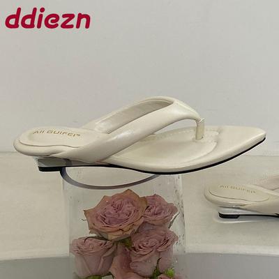 Мода Мода Остроносые Женские Клинья На Низком Каблуке Шлепанцы Женские Шлепанцы Клинья Шлепанцы Сандалии Обувь Для Женщин Вьетнамки