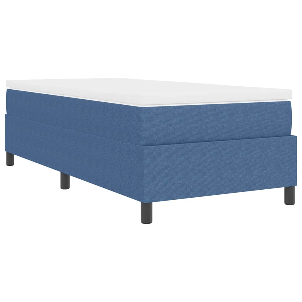 Box Spring Bed Blue and White 80 x 200 cm Cord Fabric