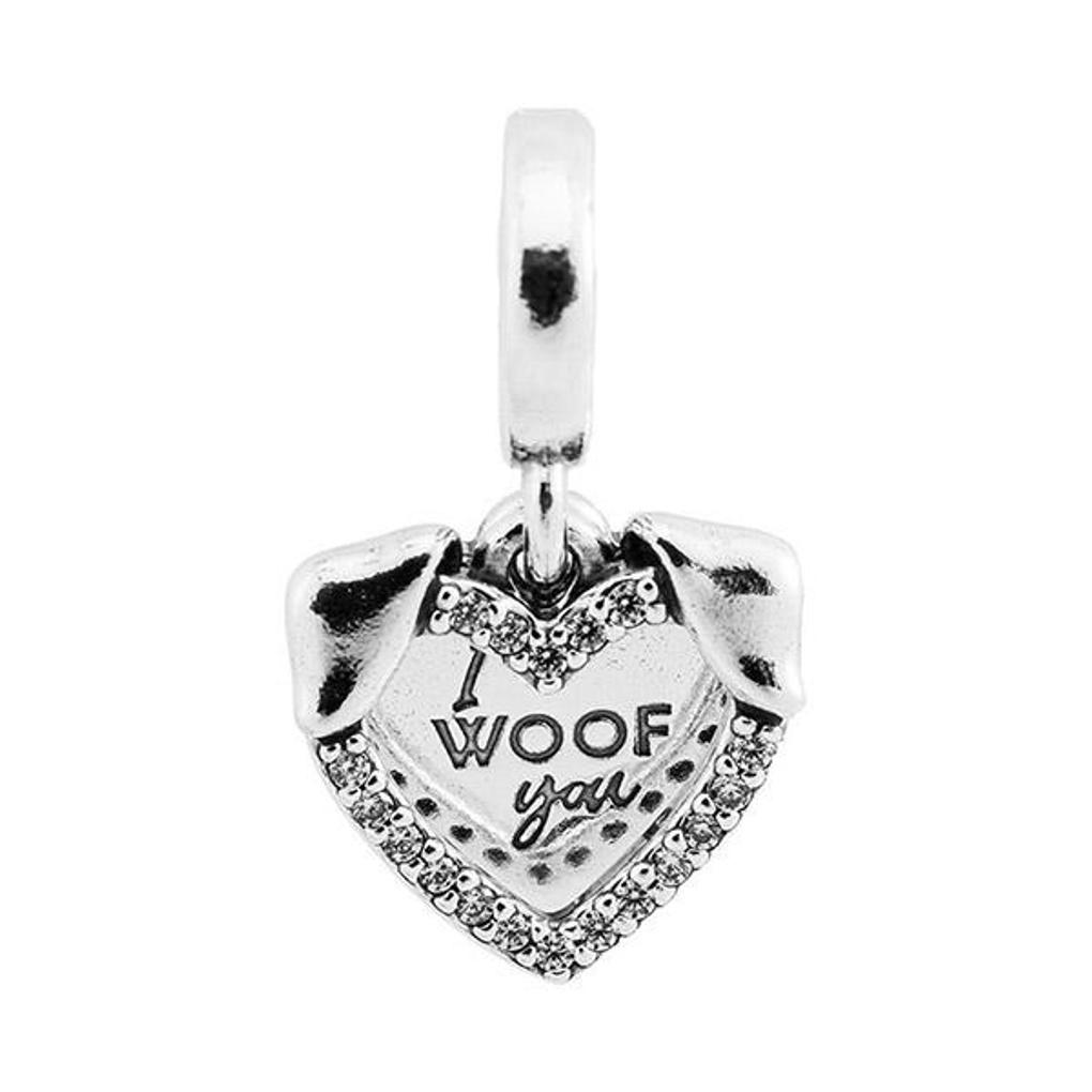 Pandora Heart Dog Double Dangle Charm 792647C01
