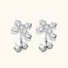 Silvere Glam Internet-famous Niche Design-sense Cross Moissanite Stud Earrings